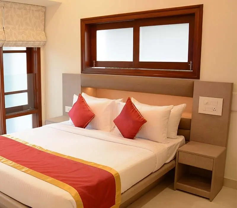 Orangery guest bedroom with a double bed